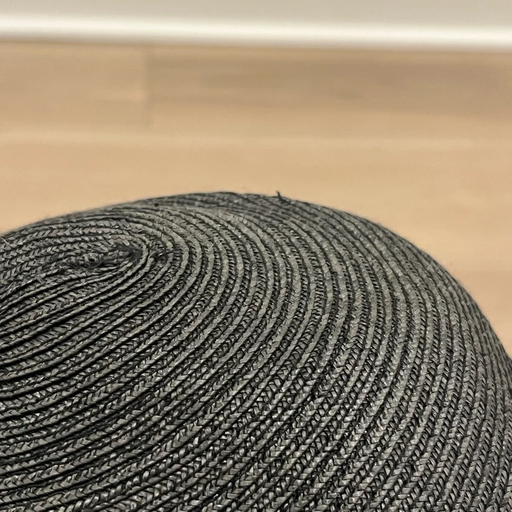 Borsalino Ladies Floppy Sun Fashion Hat Woman's Black PAGLIA 100％ Maid in Italy